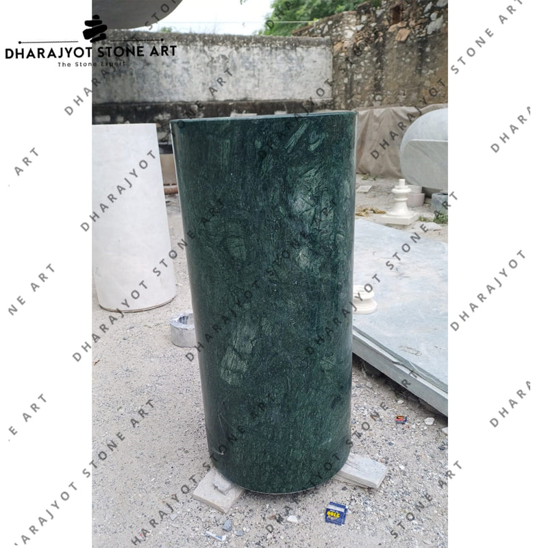 Free Standing Natural White Green Marble Stone Pedestal Washbasin