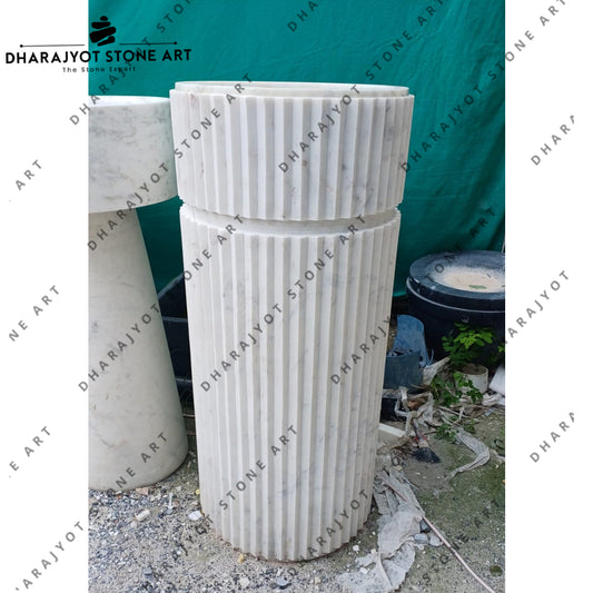Marble Design Round Modern Freestanding Hand Wash Basin