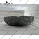 Modern Black Basalt Stone Handcrafted Oval Countertop Wash Basin