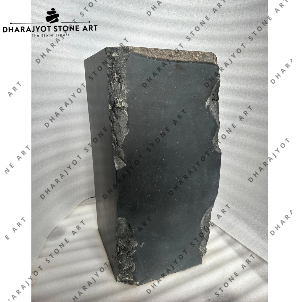 Handcrafted Natural Black Basalt Pedestal Washbasin