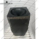 Handcrafted Natural Black Basalt Pedestal Washbasin