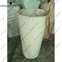 Elegant Round Hand-Carved Marble Pedestal Wash Basin