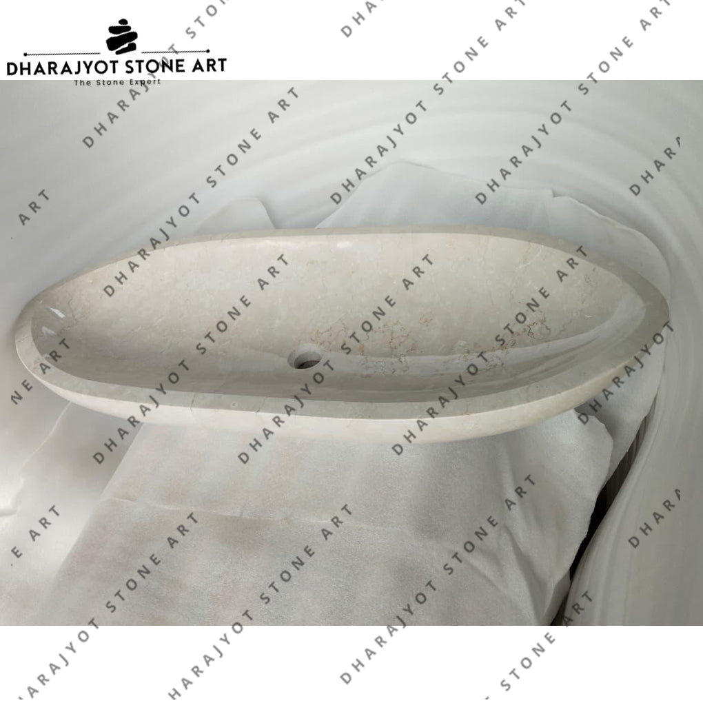 Home Indoor Modern Design Hand Carved White Marble Washbasin