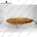 Modern Polished Oval Rainforest Brown Marble Washbasin