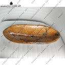 Modern Polished Oval Rainforest Brown Marble Washbasin