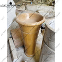 Polished Natural Custom-Made Stone Pedestal Wash Basin