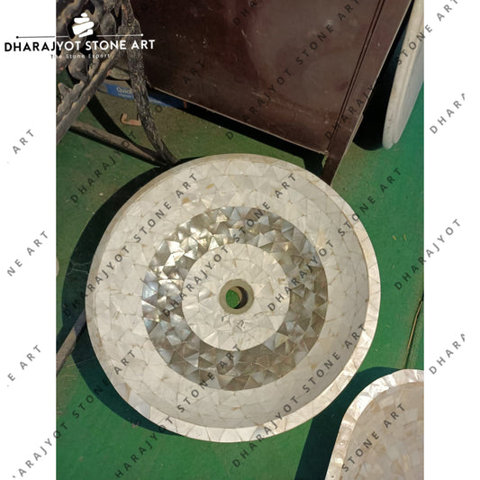 Luxury Mother of Pearl Mosaic Handcrafted Round Wash Basin