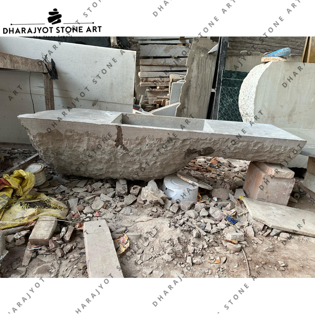 Luxury Natural Stone Handcrafted Raw Edge Finish Washbasin