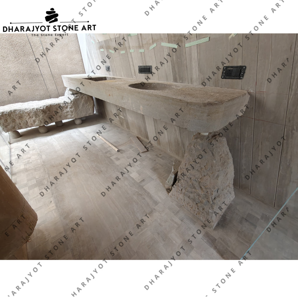 Luxury Natural Stone Double Washbasin