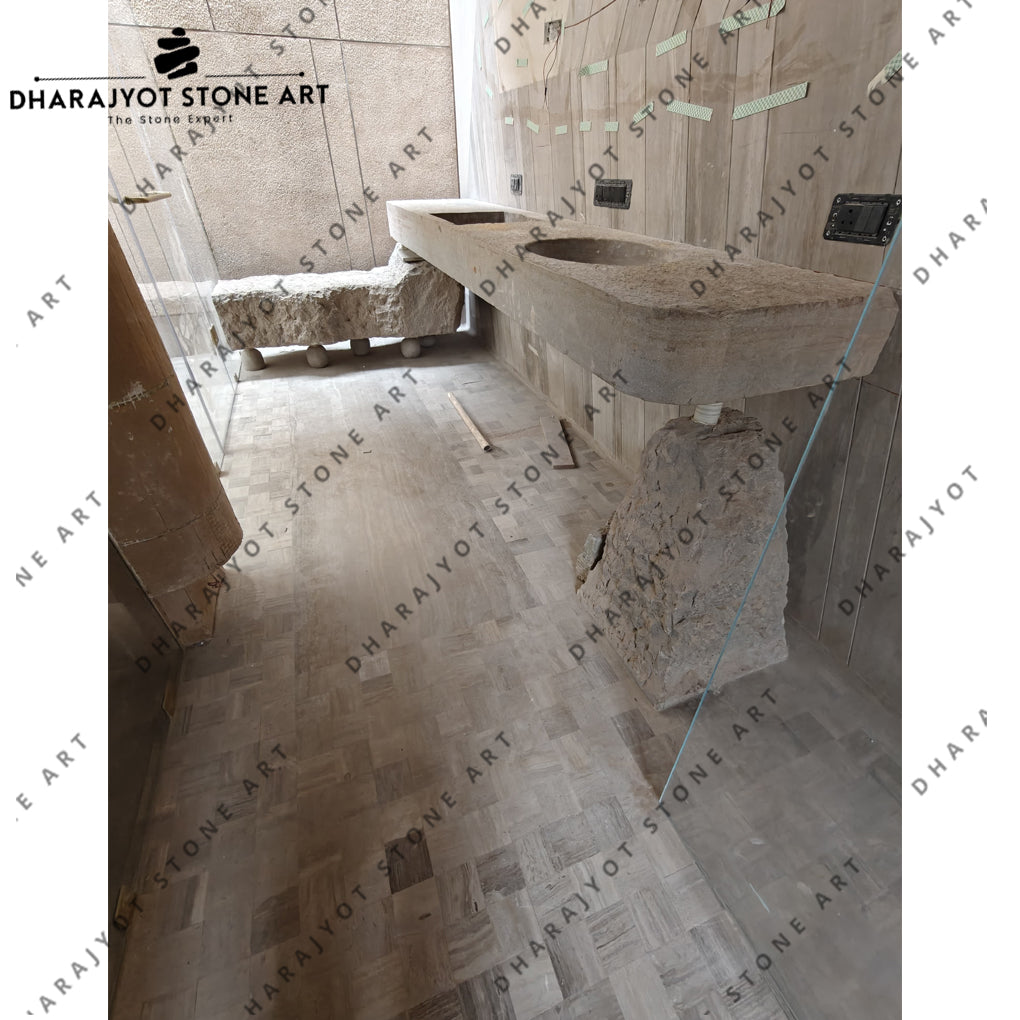 Luxury Natural Stone Double Washbasin