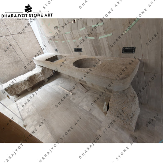Luxury Natural Stone Double Washbasin