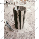 Bold Black & White Handcrafted Natural Stone Pedestal Wash Basin
