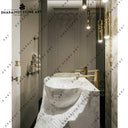 Luxury Raw-Edge Counter Design Handcrafted Marble Wash Basin