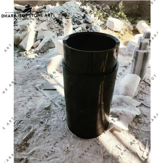 Modern Black Marble Pedestal Wash Basin