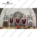 Hand Carved Vietnam White Marble Polish Mandir For Home Designer Temple