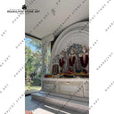 Hand Carved Vietnam White Marble Polish Mandir For Home Designer Temple