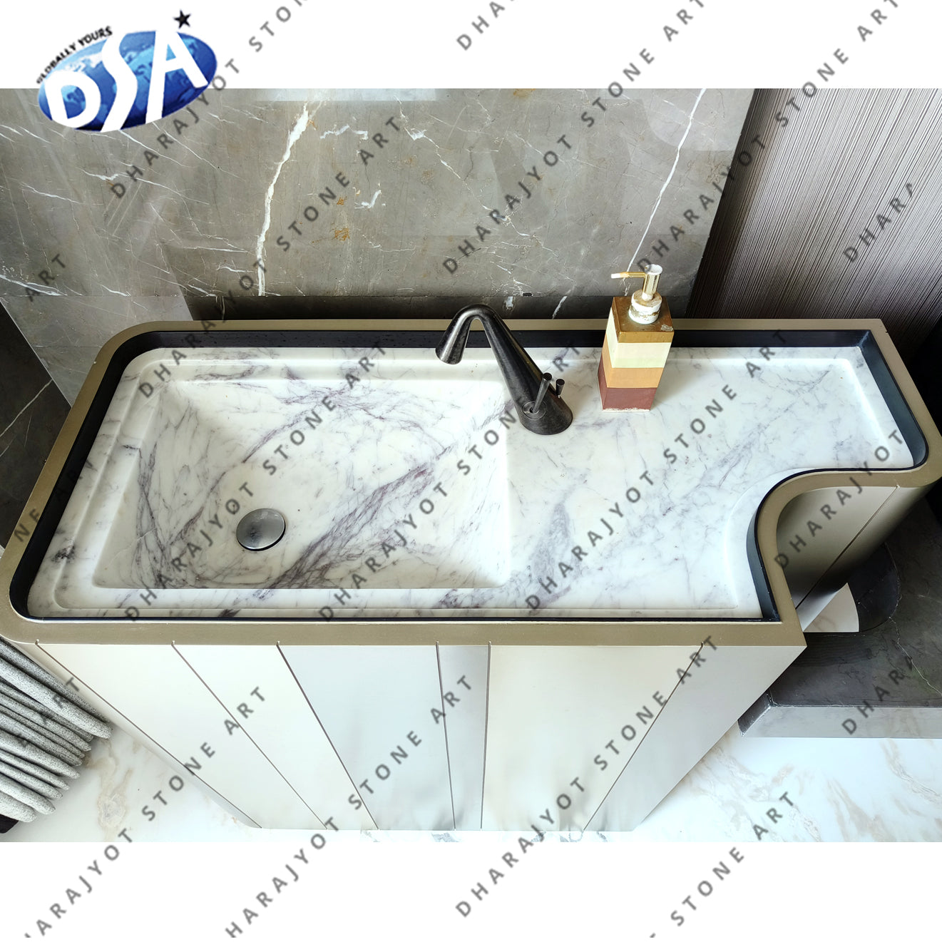 Indian Carrara Marble Self Standing Washbasin
