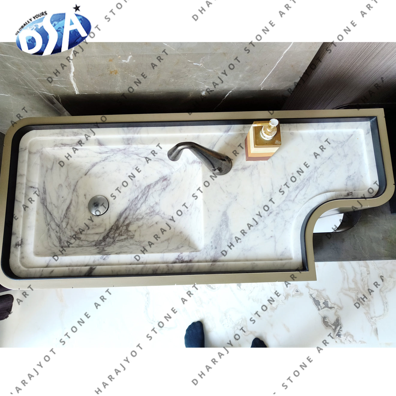 Indian Carrara Marble Self Standing Washbasin
