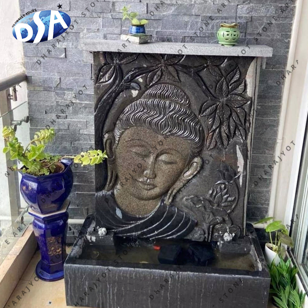 Natural Marble Big Wall Buddha Water Fountain