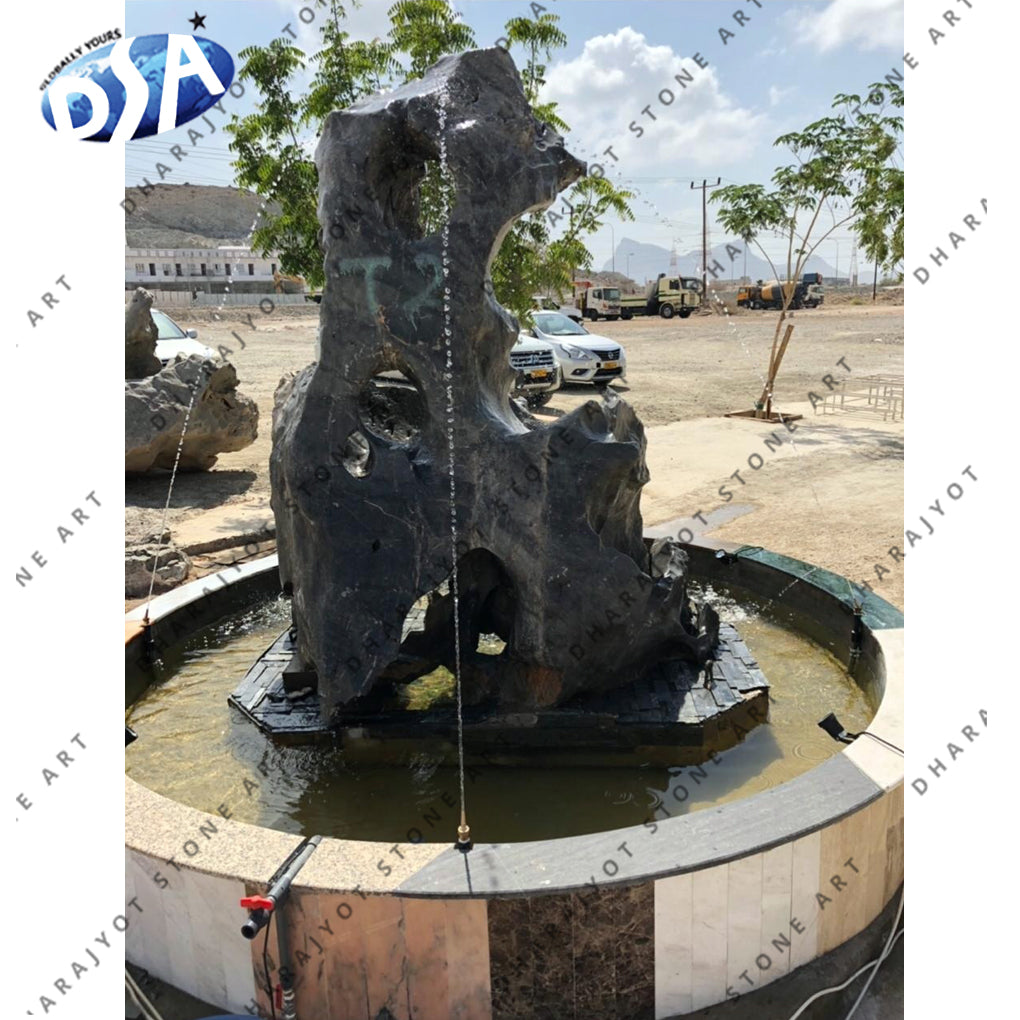 Antique Garden Black Natural Stone Fountain