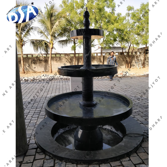 Black Garden Outdoor Stone Large Fountain