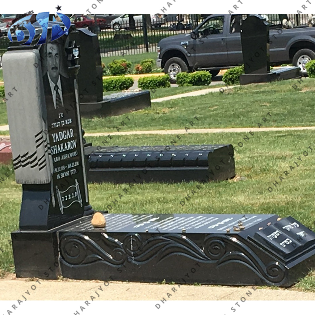 Hand Carved Black Granite Monument