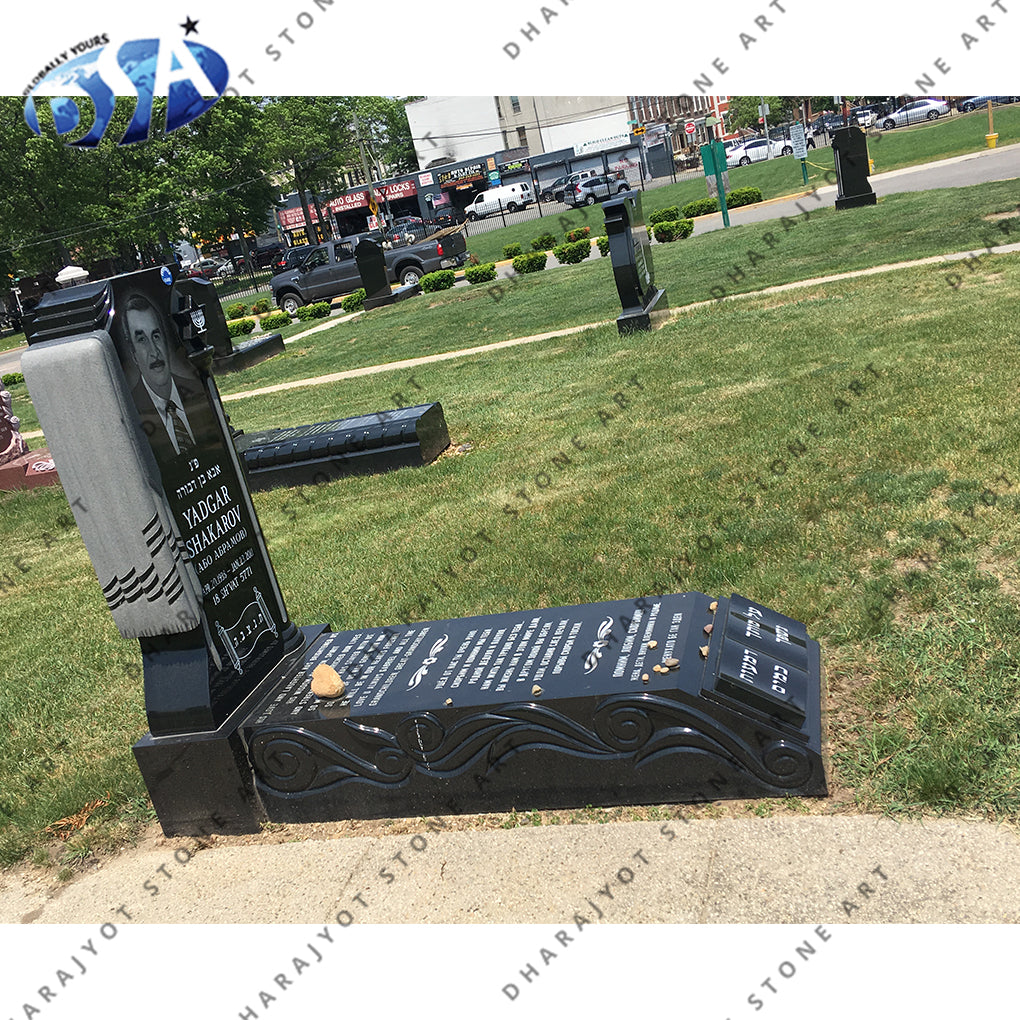 Hand Carved Black Granite Monument