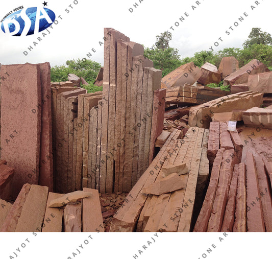 Natural Craved Spanish Brown Sandstone Block