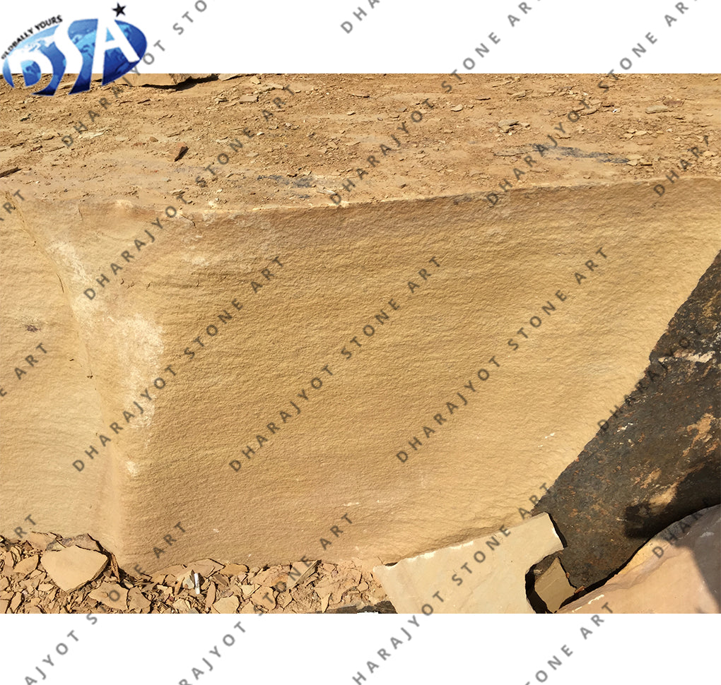 Natural Lalitpur Yellow Sandstone Block Decor