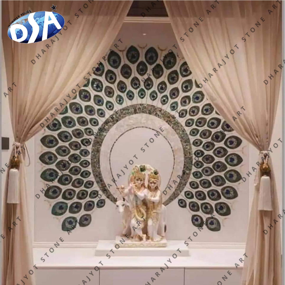 Inlay Work Radha Krishna Temple