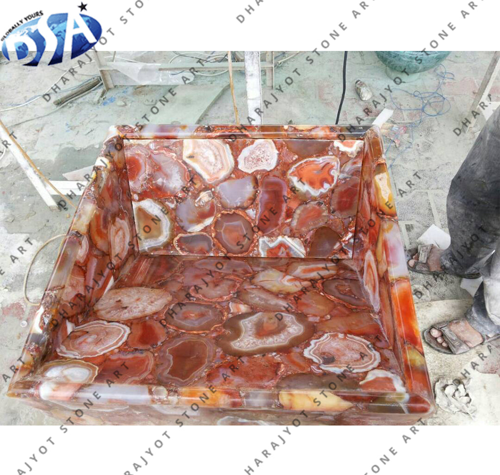 Brazil Red Agate Quartz Washbasin