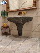 Bidasar Green Marble Washbasin for Powder Area