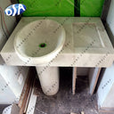 Free Standing Natural White Marble Stone Pedestal Washbasin